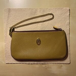 Vintage 80s Cartier Leather Wristlet Pouch/Clutch